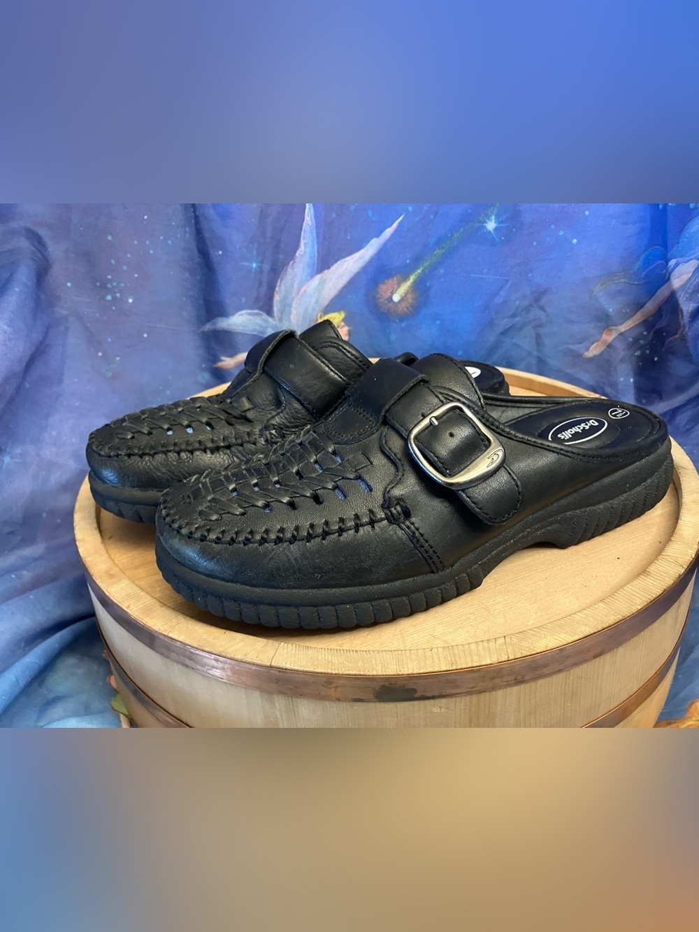 Dr. Scholls Leather Dorn11 Mule Clog Braided Front Size 7.5